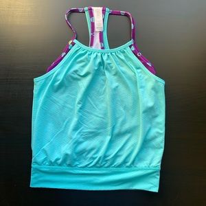 Ivivva by Lululemon Athletica Girls Jump for Joy Teal/Purple Tank Top size 6 EUC